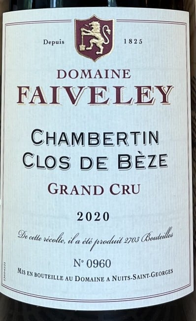 Domaine Faiveley  Chambertin Clos de Beze Grand Cru 2020 750ml