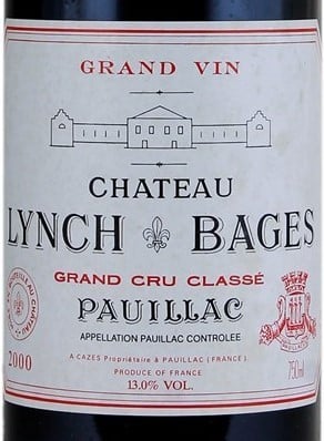 Chateau Lynch Bages  Pauillac 2000 750ml