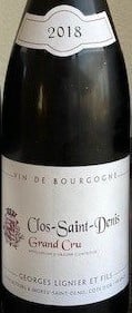 Domaine Georges Lignier & Fils  Clos Saint Denis Grand Cru 2018 750ml