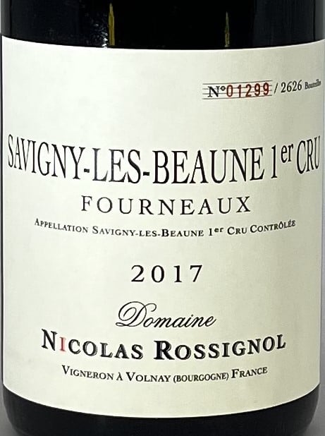 Domaine Nicolas Rossignol Aux Fourneaux Savigny les Beaune Premier Cru 2017 750ml
