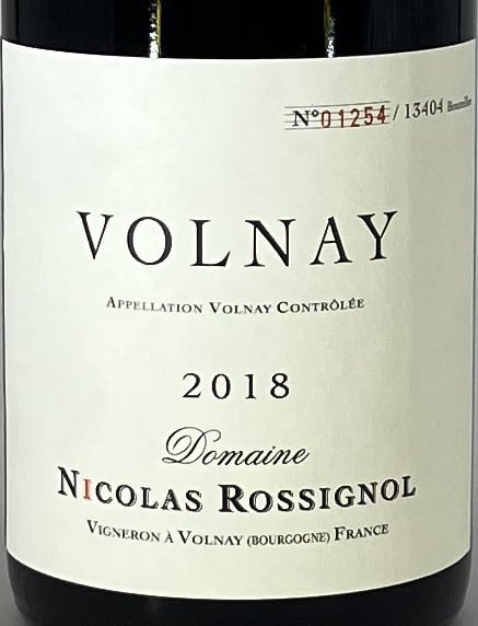 Domaine Nicolas Rossignol Volnay Cote de Beaune 2018 750ml