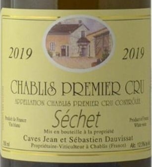 Jean et Sebastien Dauvissat  Sechet Chablis Premier Cru 2019 750ml