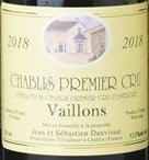 Jean et Sebastien Dauvissat  Vaillons Chablis Premier Cru 2018 750ml