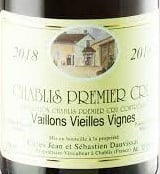 Jean et Sebastien Dauvissat  Vaillons Vieilles Vignes Chablis Premier Cru 2018 750ml