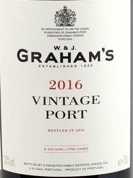 Graham's Vintage Porto 2016 750ml