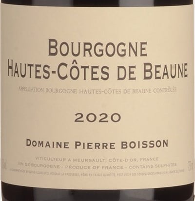 Pierre Boisson Boisson Vadot Bourgogne Hautes Cotes de Beaune 2020 750ml