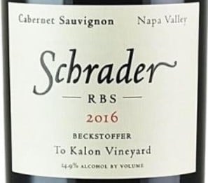 Schrader Cellars Beckstoffer To Kalon Vineyard RBS 2016 750ml