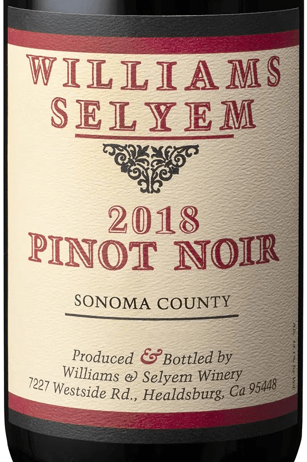 Williams Selyem Sonoma County Pinot Noir 2018 750ml