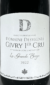 Domaine Desvignes La Grande Berge Givry Premier Cru 2022 750ml