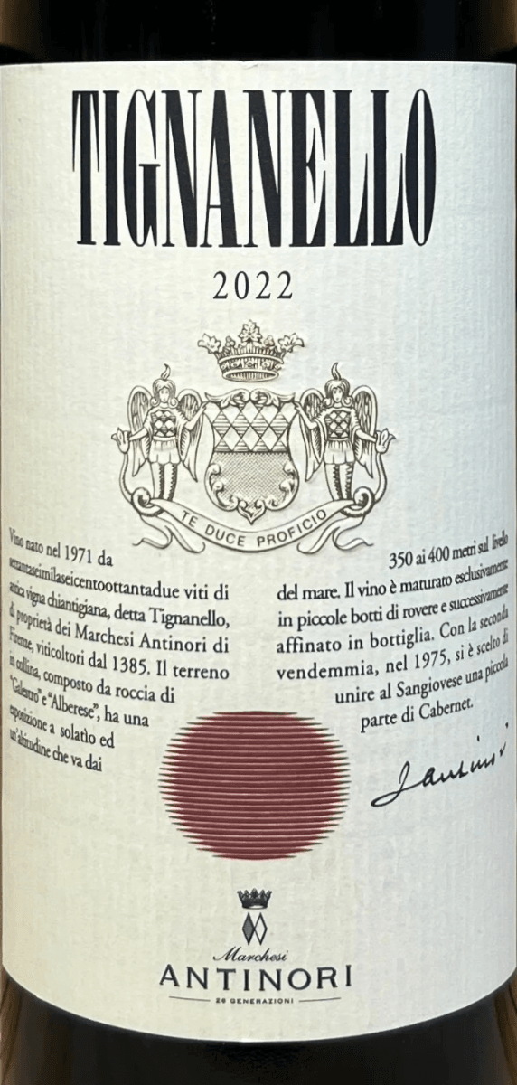 Antinori Tignanello Toscana 2022 750ml