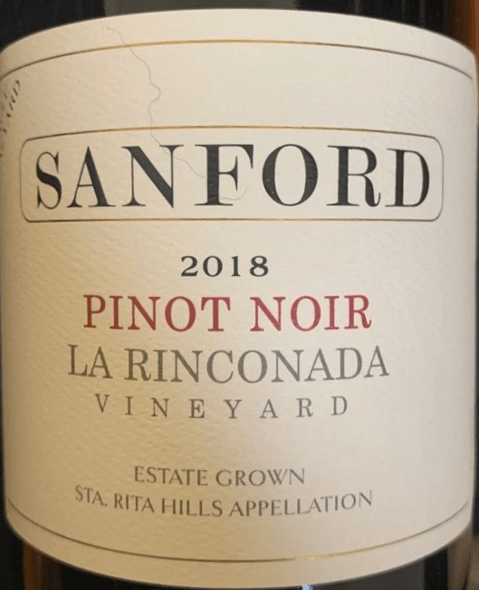 Sanford Winery La Rinconada Pinot Noir 2018 750ml
