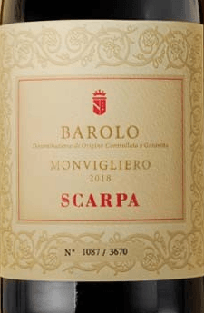 Scarpa Monvigliero Barolo 2018 750ml