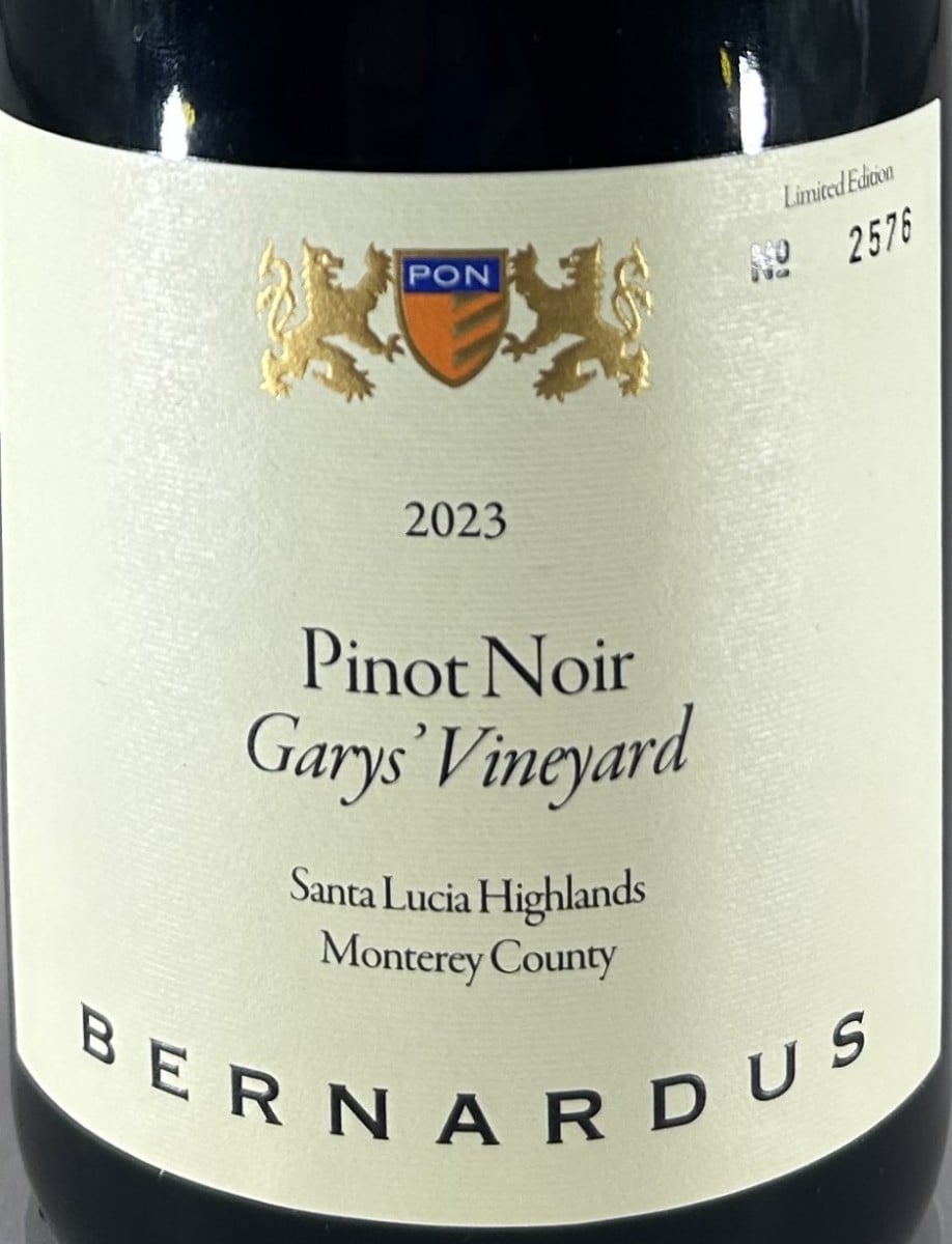 Bernardus Garys' Vineyard Santa Lucia Highlands Pinot Noir 2023 750ml