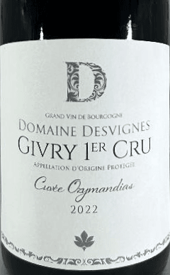 Domaine Desvignes Cuvee Ozymandias Givry Premier Cru 2022 750ml