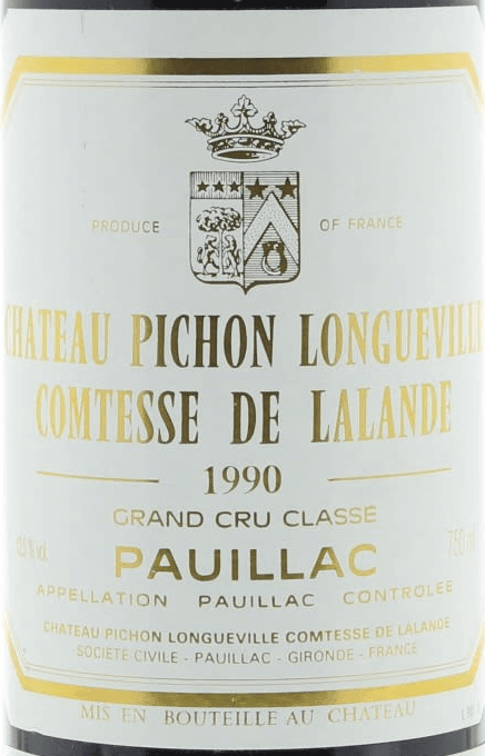 Chateau Pichon Longueville Comtesse de Lalande Pauillac 1990 750ml