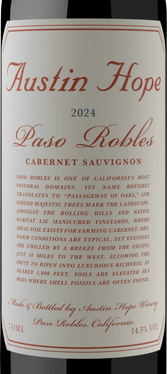 Austin Hope Cabernet Sauvignon 2024 1L